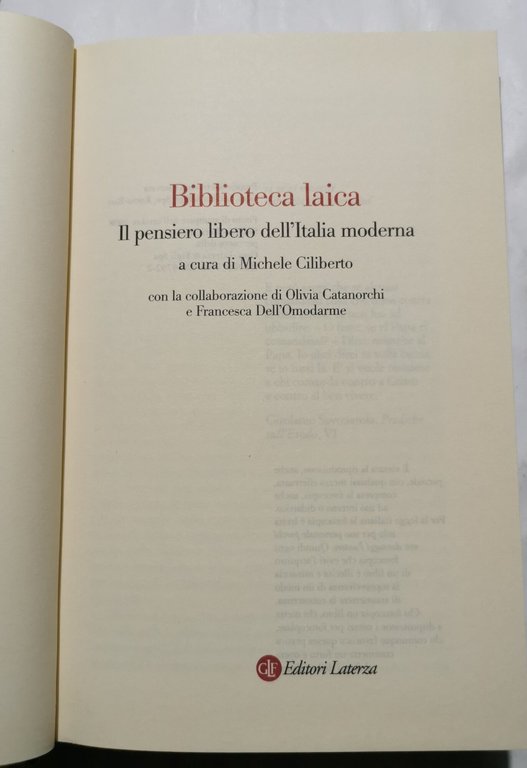 Biblioteca laica : il pensiero libero dell'Italia moderna | Immagine Gallery 2
