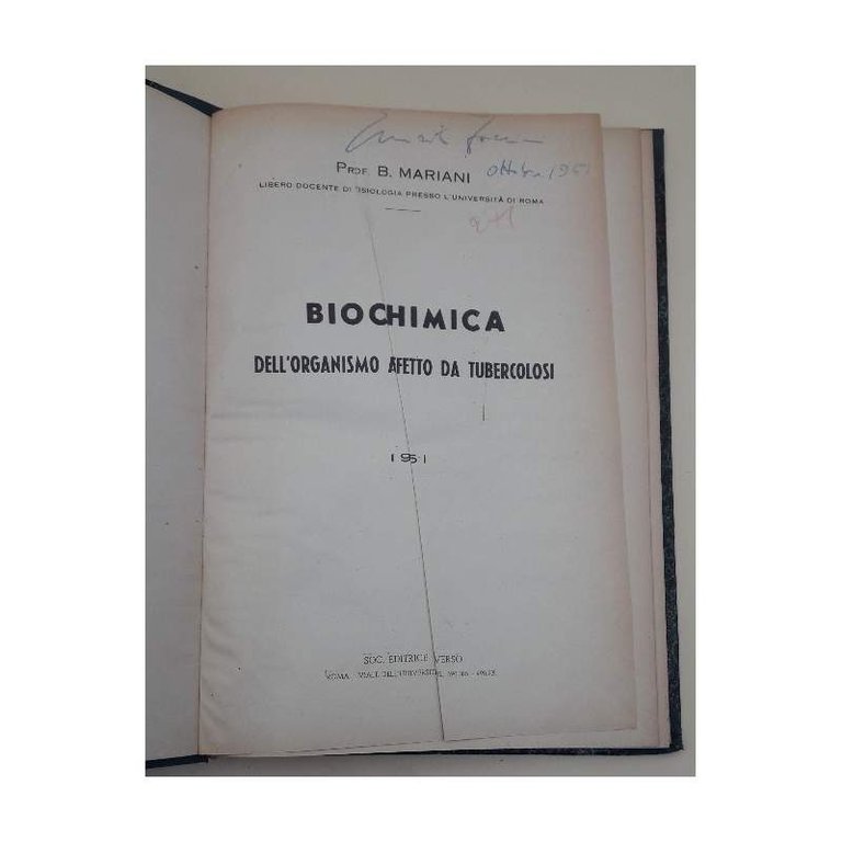 BIOCHIMICA DELL'ORGANISMO AFFETTO DA TUBERCOLOSI(1951)