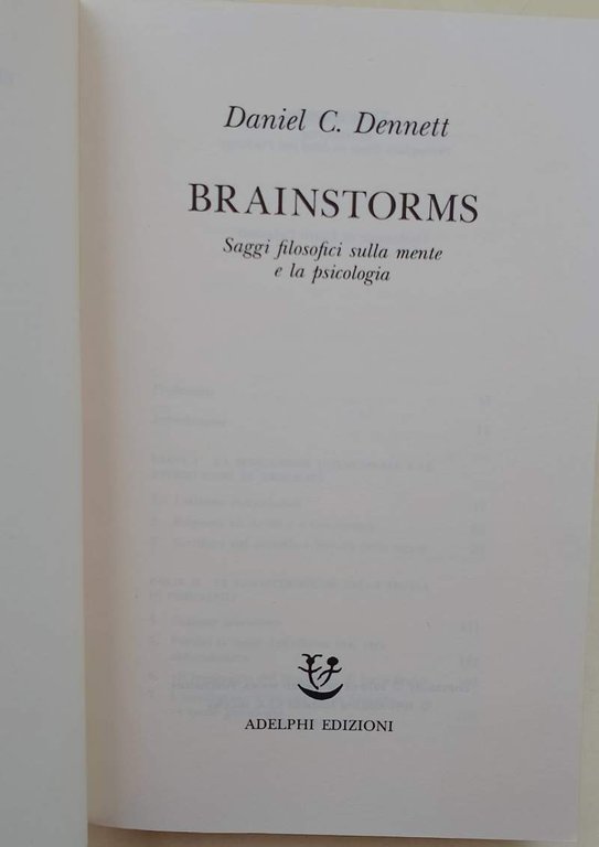 BRAINSTORM-SAGGI FILOSOFICI SULLA MENTE E LA PSICOLOGIA(1991)