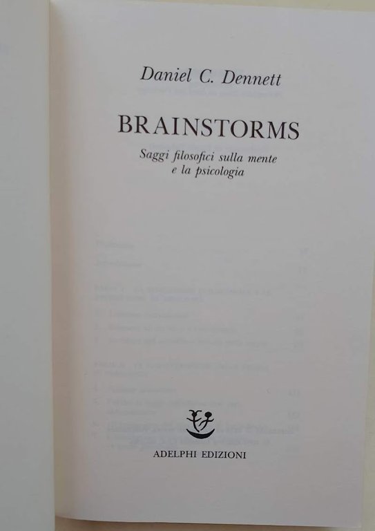 BRAINSTORM-SAGGI FILOSOFICI SULLA MENTE E LA PSICOLOGIA(1991)