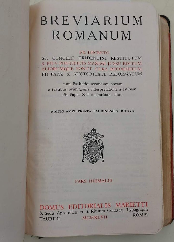 BREVIARIUM ROMANUM EX DECRETO SS. CONCILII TRIDENTINI RESTITUTUM...(1947)