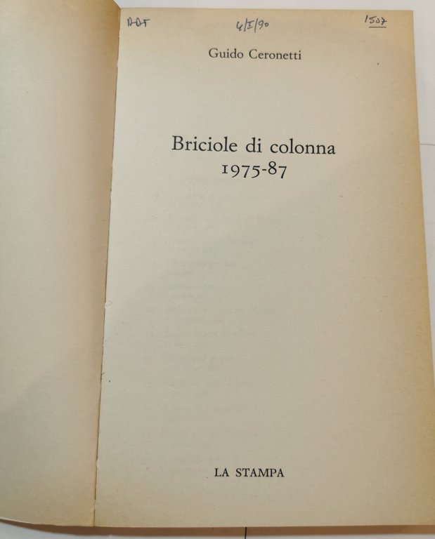 Briciole di colonna 1975 - 87