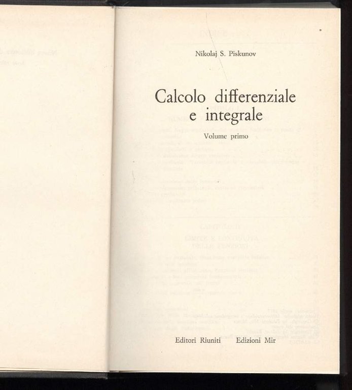 CALCOLO DIFFERENZIALE E INTEGRALE VOL. 1 | Immagine Gallery 2