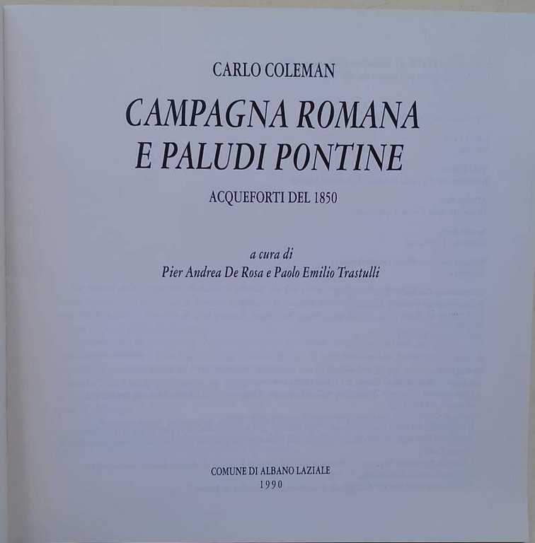 CAMPAGNA ROMANA E PALUDI PONTINE-ACQUEFORTI DEL 1850(1990)