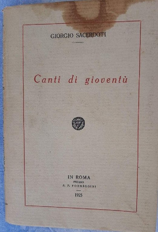CANTI DI GIOVENTU'(1925)