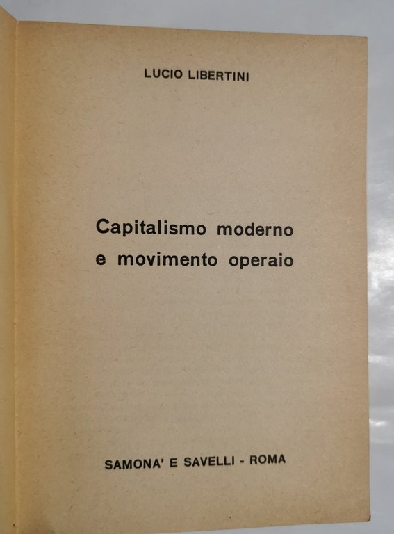 Capitalismo moderno e movimento operaio