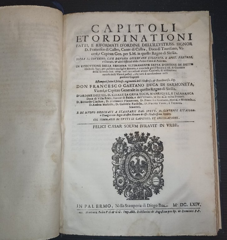 Capitoli et ordinationi fatti dall'eccell. sign. Mar'Antonio Colonna &amp; altri …