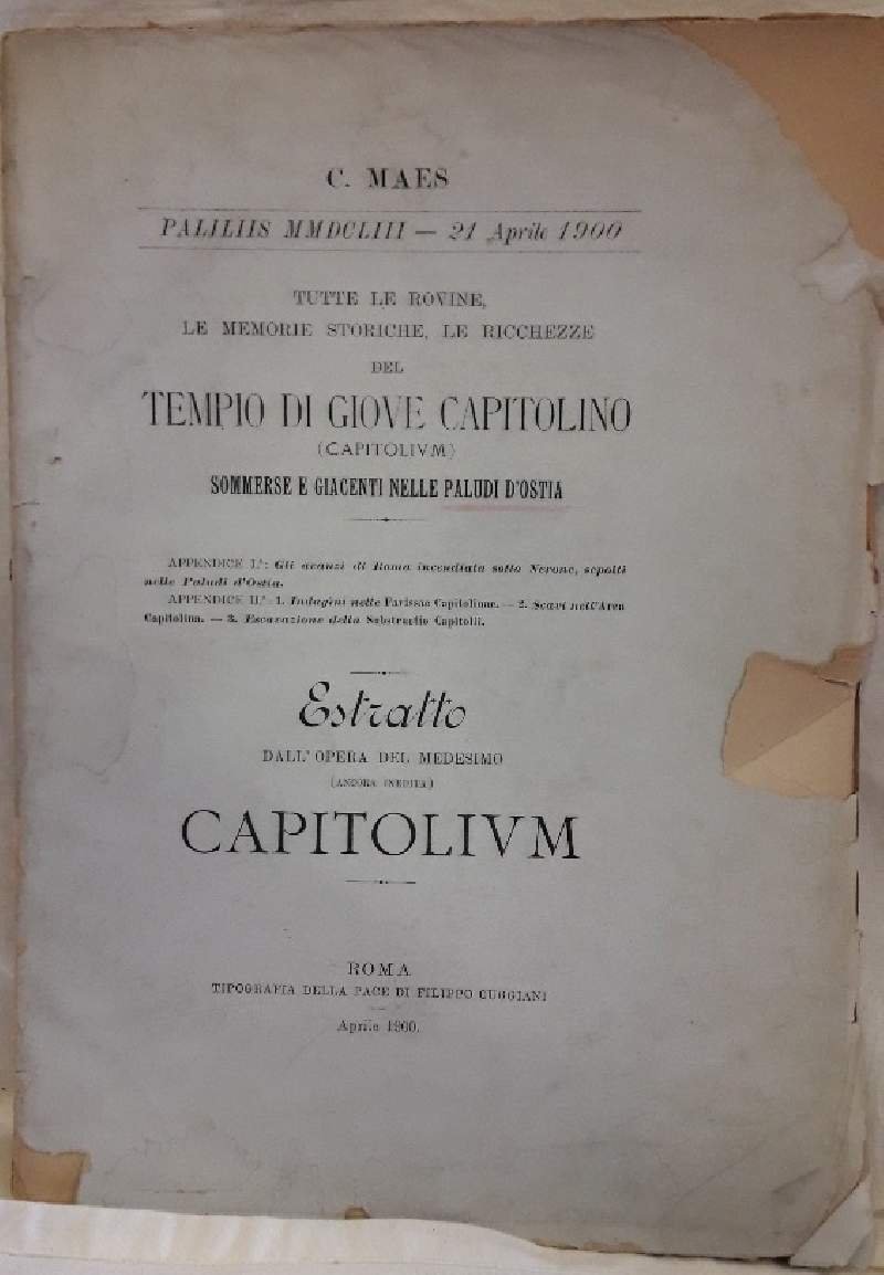 CAPITOLIUM- TUTTE LE ROVINE...TEMPIO DI GIOVE CAPITOLINO....PALUDI D'OSTIA(1900) | Immagine principale