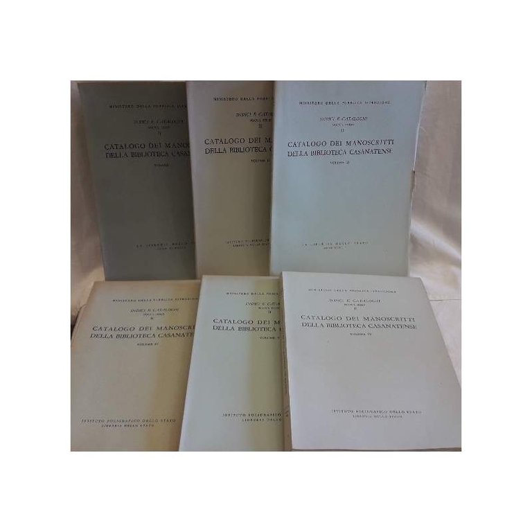 CATALOGO DEI MANOSCRITTI DELLA BIBLIOTECA CASANATENSE- VOLL. I-II-III-IV-V-VI(1959/1978) | Immagine Gallery 2