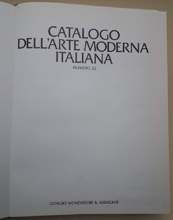 CATALOGO DELL'ARTE MODERNA ITALIANA-NUMERO 22(1986(
