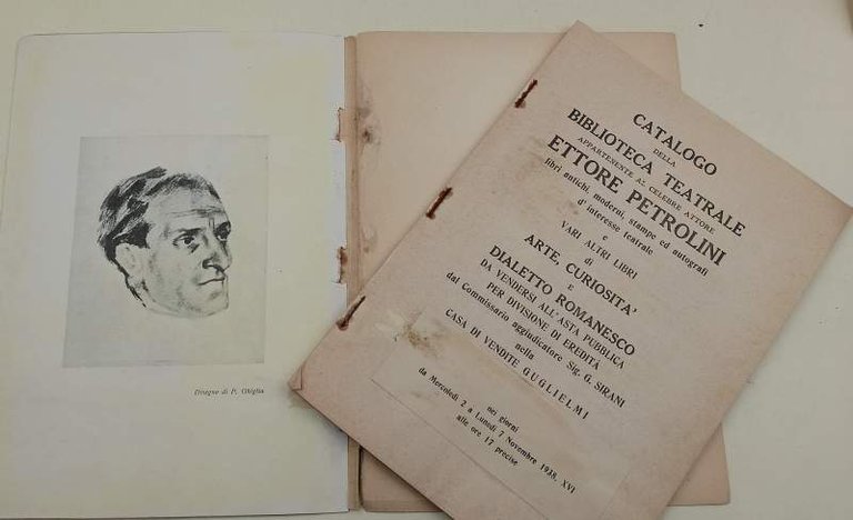 CATALOGO DELLA BIBLIOTECA TEATRALE APPARTENENTE AL CELEBRE ATTIRE ETTORE PETROLINI( …