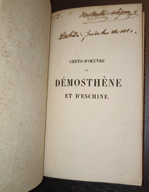 Chefs-d'oeuvre de Démosthène et d'Eschine
