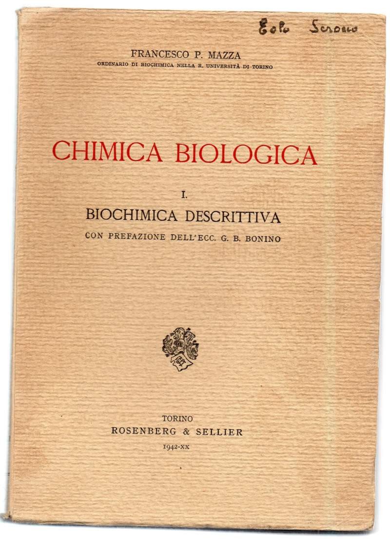 CHIMICA BIOLOGICA - BIOCHIMICA DESCRITTIVA