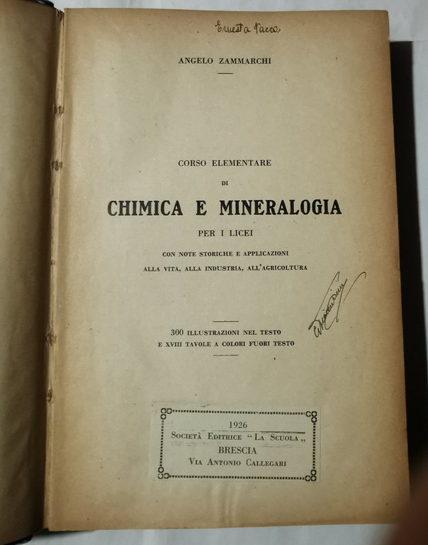 Chimica e mineralogia