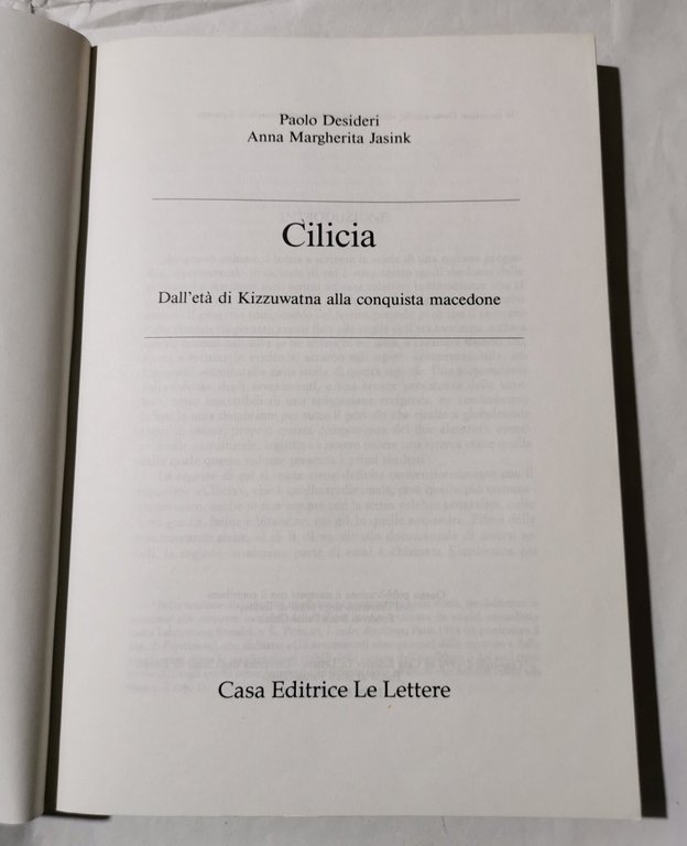 Cilicia - Dall'eta' di Kizzuwatna alla conquista macedone