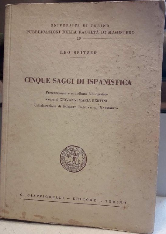 CINQUE SAGGI DI ESPANISTICA(1962)