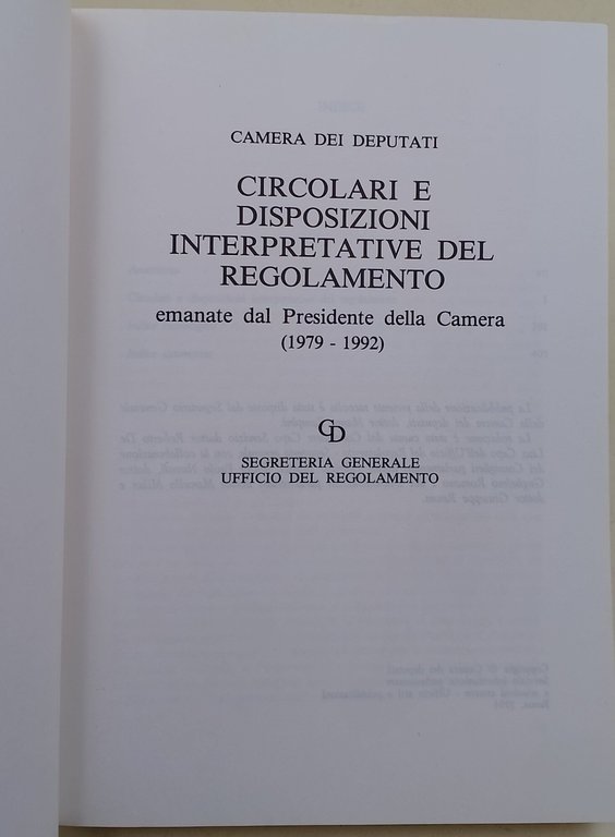 Circolari e disposizioni interpretative del regolamento emanate dal presidente della …