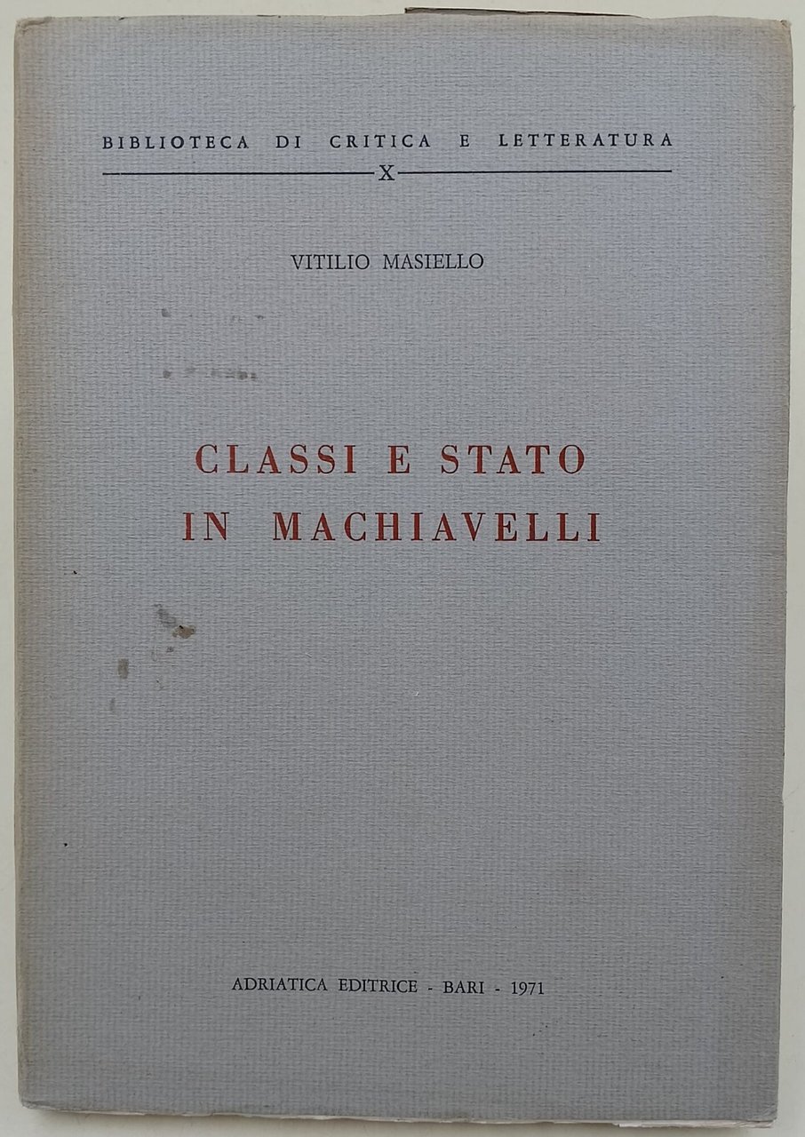 Classi e Stato in Machiavelli