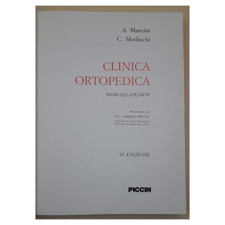 CLINICA ORTOPEDICA-MANUALE ATLANTE(1995)