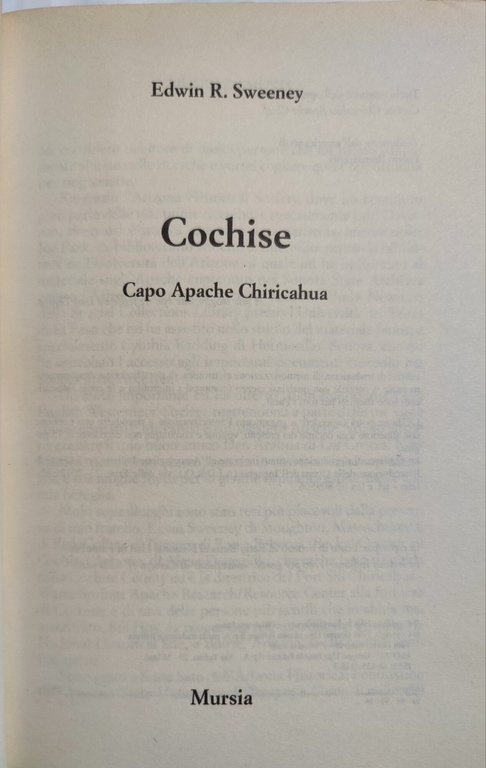 Cochise capo Apache Chiricahua