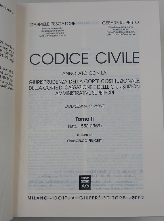Codice Civile annotato con la giurisprudenza della Corte Costituzionale della …