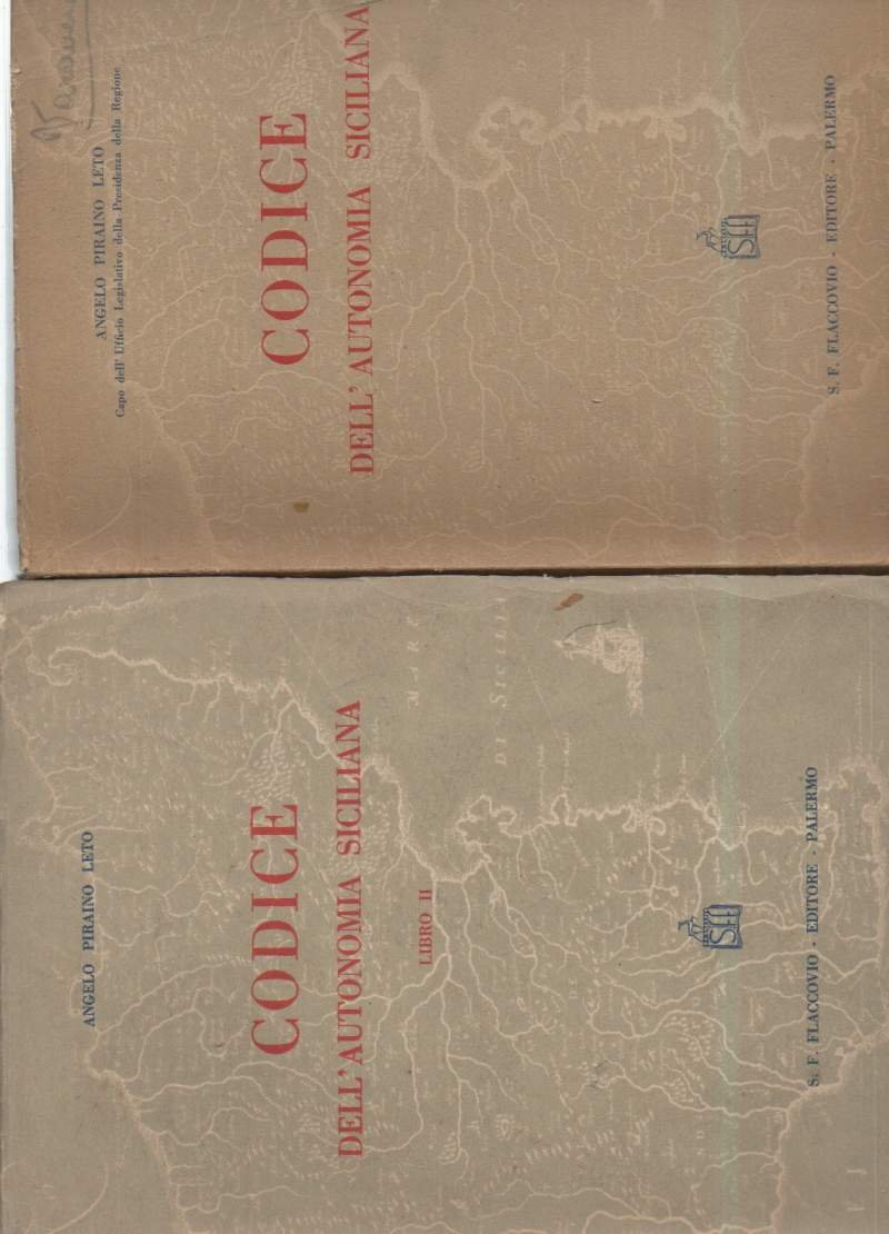 CODICE DELL'AUTONOMIA SICILIANA 2 voll (1949) | Immagine principale