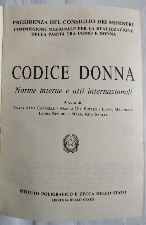 Codice Donna - Norme interne e atti internazionali