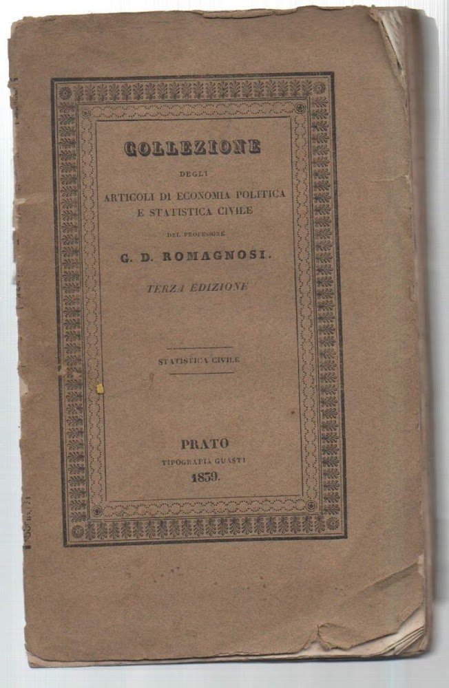 COLLEZIONE DEGLI ARTICOLI DI ECONOMIA POLITICA E STATISTICA CIVILE (1839)