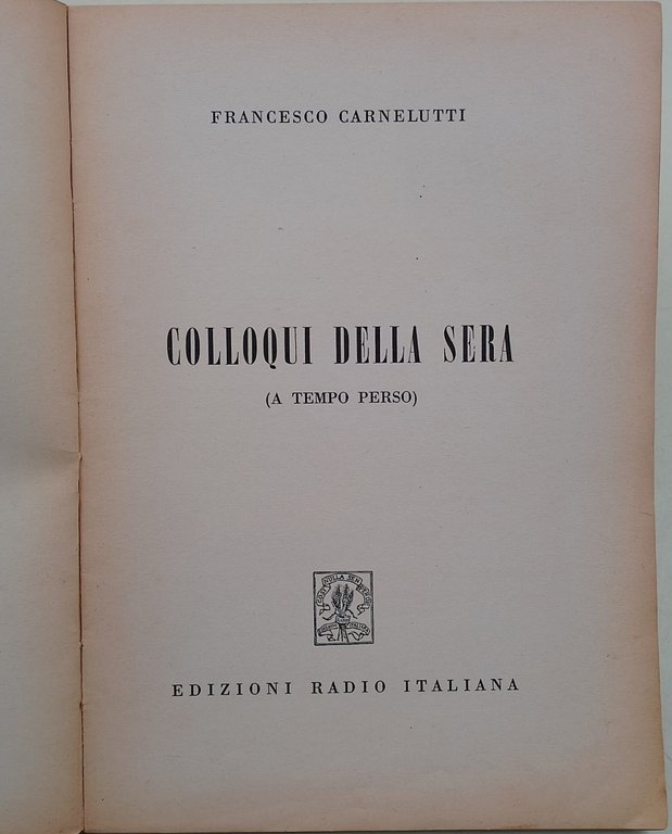 Colloqui della sera(a tempo perso)