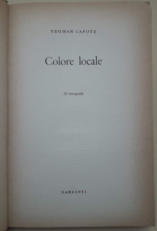 COLORE LOCALE(1954) | Immagine Gallery 1