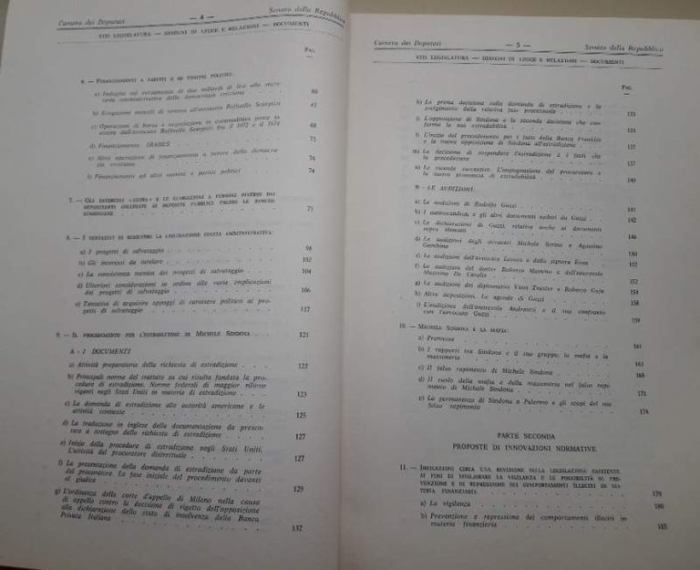 COMMISSIONE PARLAMENTARE D'INCHIESTA SUL CASO SINDONA...(1982)