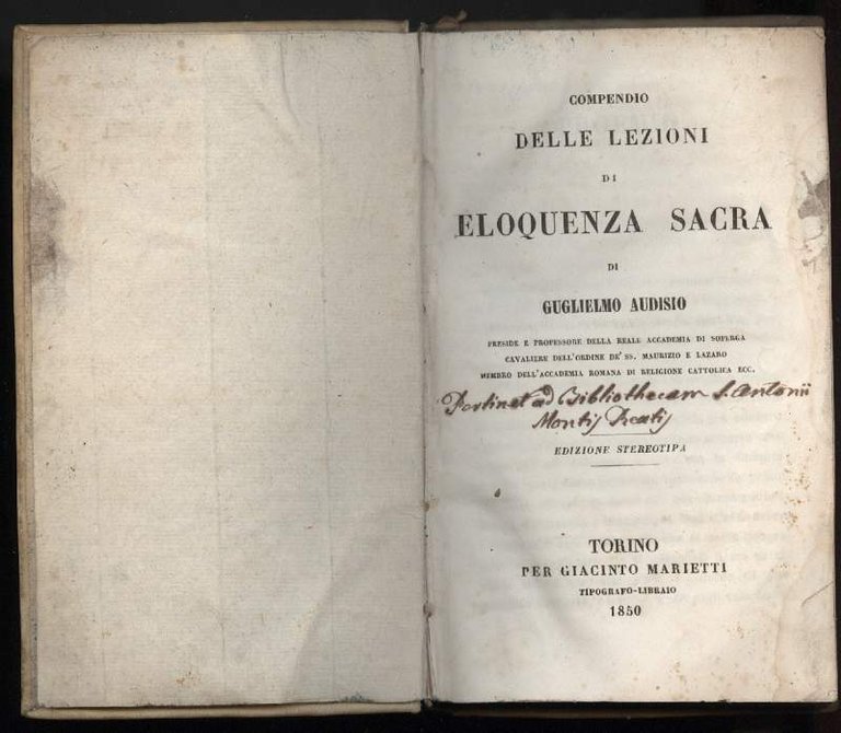 COMPENDIO DELLE LEZIONI DI ELOQUENZA SACRA(1850)