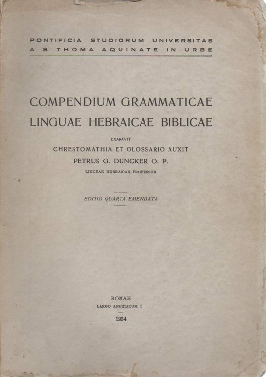 COMPENDIUM GRAMMATICAE LINGUAE HEBRAICAE BIBLICAE (1964)