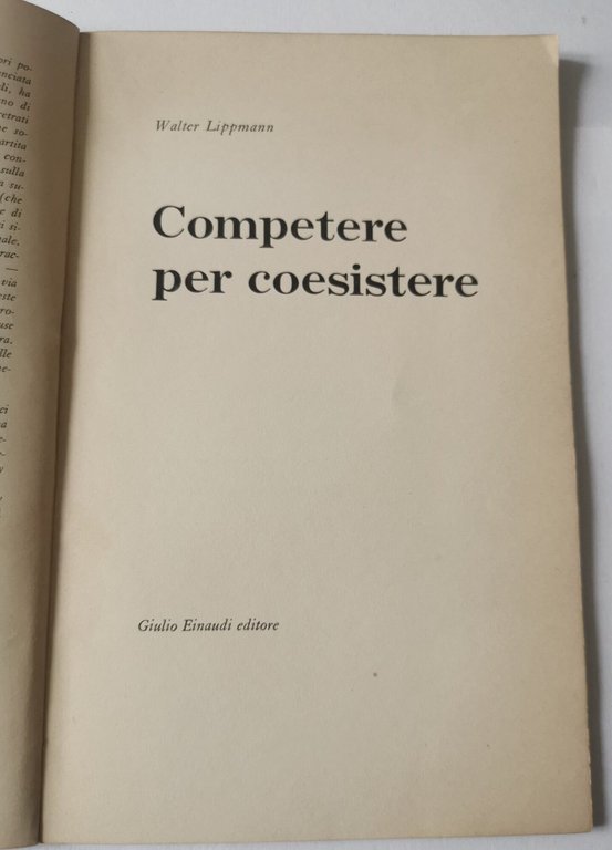 Competere per coesistere