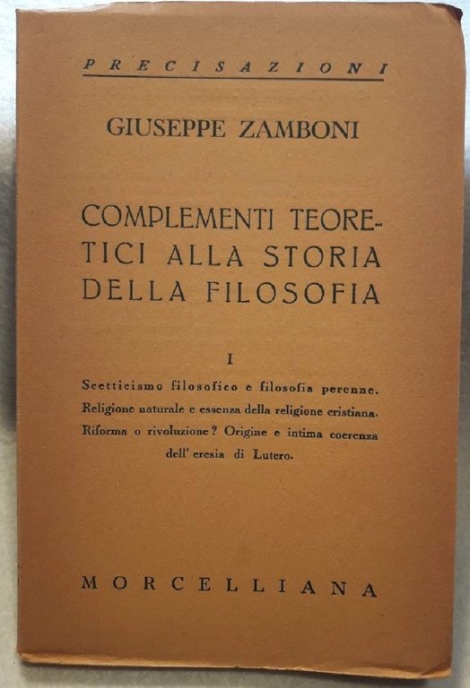 COMPLEMENTI TEORICI ALLA STORIA DELLA FILOSOFIA(1945)