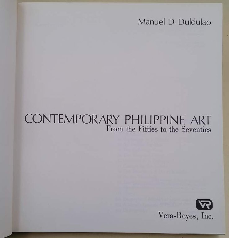 CONTEMPORARY PHILIPPINE ART- FROM THE FITIES TO THE SEVENTIES(1972)