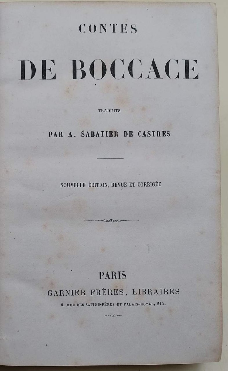 CONTES DE BOCCACE(FINE '800)
