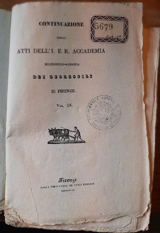 CONTINUAZIONE DEGLI ATTI DELL'I.E R. ACCADEMIA ECONOMICO-AGRARIA DEI GEORGOFILI DI …