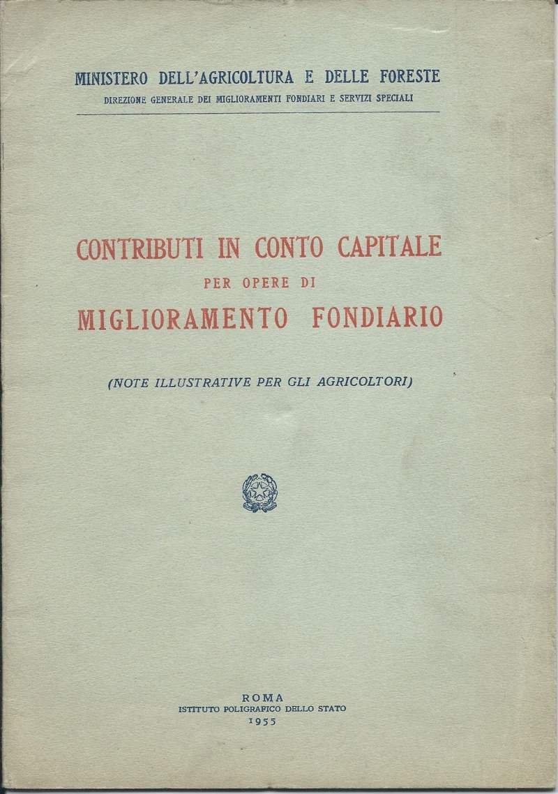 CONTRIBUTI IN CONTO CAPITALE PER OPERE DI MIGLIORAMENTO FONDIARIO - … | Immagine principale