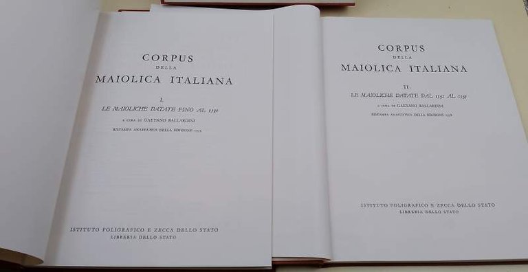 CORPUS DELLA MAIOLICA ITALIANA -2 VOLL.(1988)