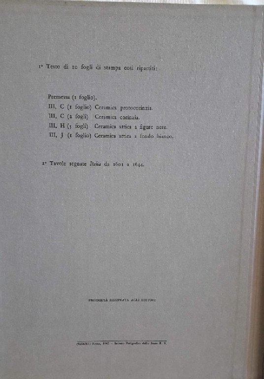 CORPUS VASORUM ANTIQUORUM-ITALIA MUSEI CAPITOLINI DI ROMA(1962)