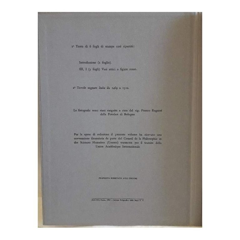 CORPUS VASORUM ANTIQUORUM-ITALIA MUSEO CIVICO DI BOLOGNA( 1960)