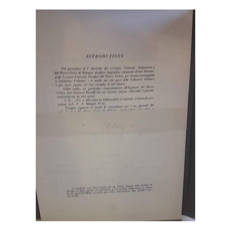 CORPUS VASORUM ANTIQUORUM-ITALIA MUSEO CIVICO DI BOLOGNA( 1960)
