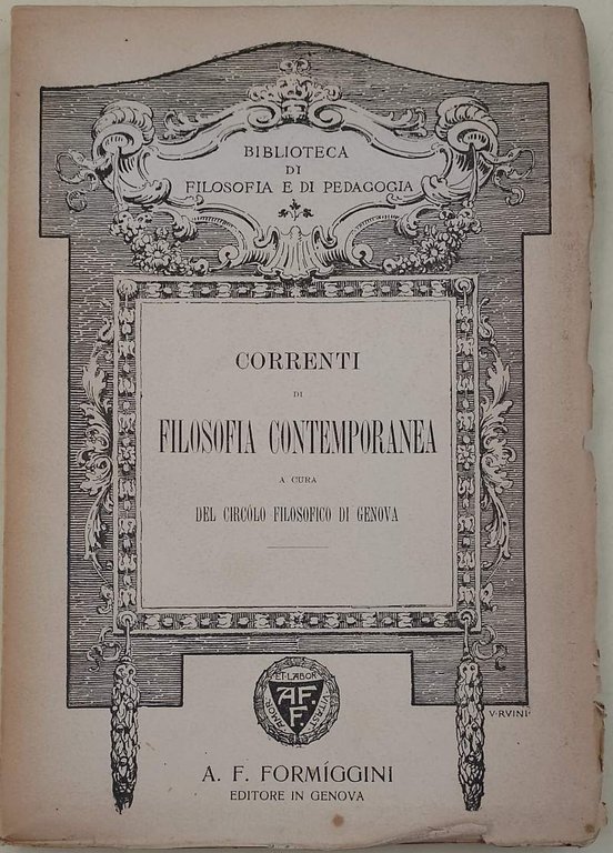 CORRENTI DI FILOSOFIA CONTEMPORANEA( 1913)