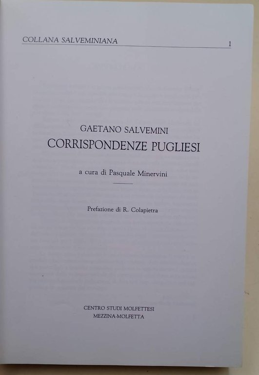 CORRISPONDENZE PUGLIESI(1989)