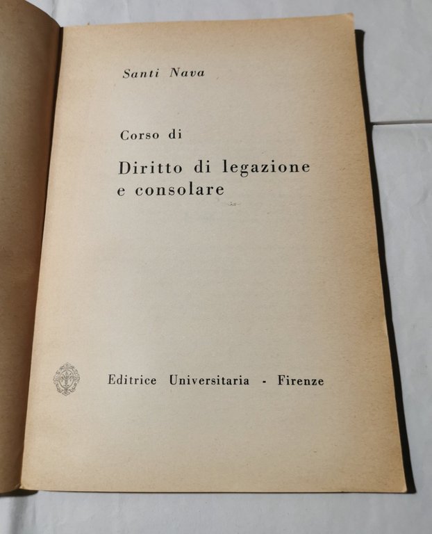 Corso di Diritto di legazione e consolare