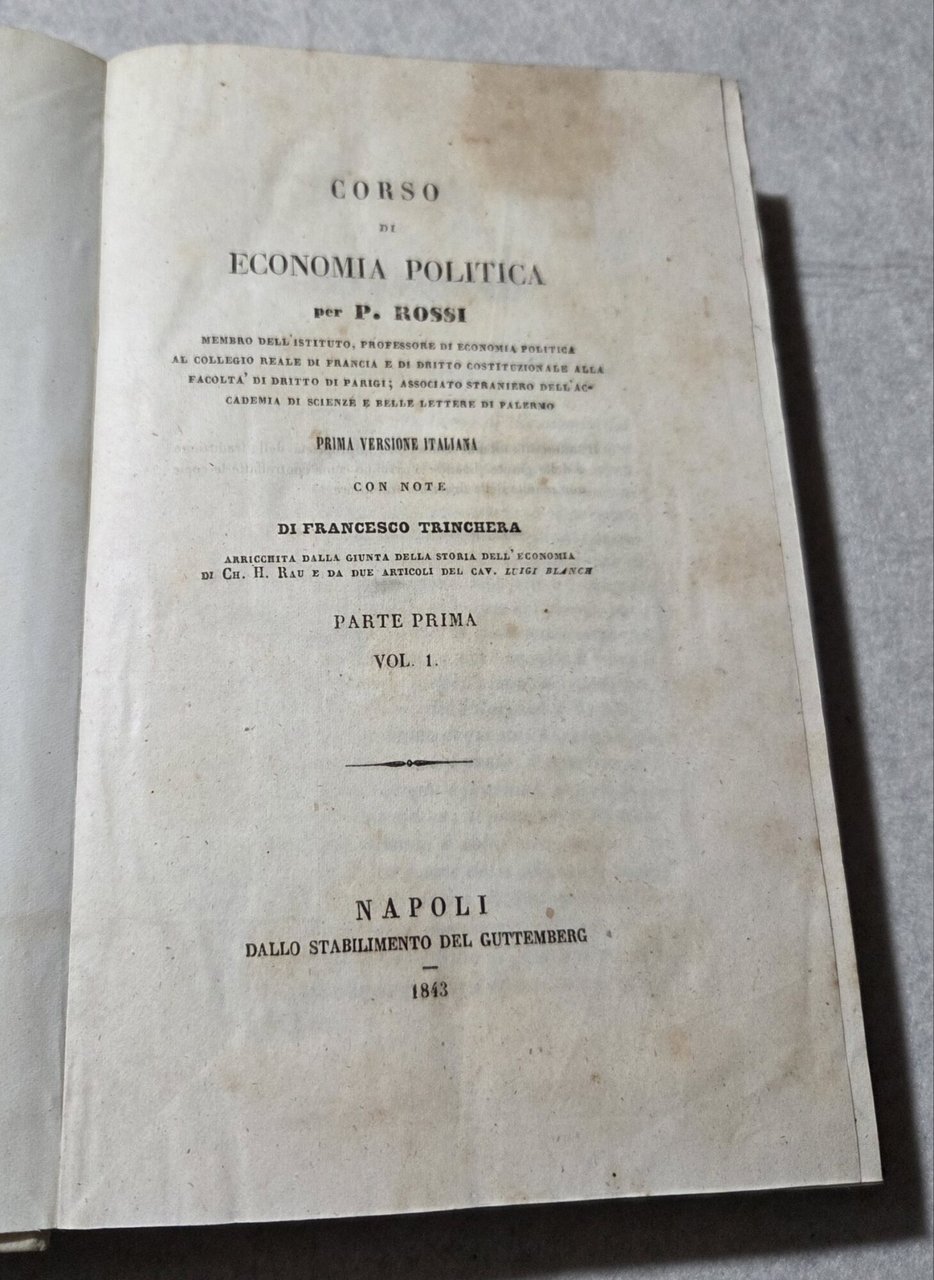 Corso di economia Politica - 2 Voll.(unico tomo) | Immagine principale