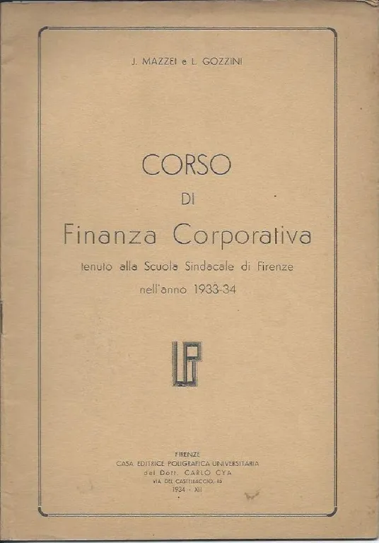 CORSO DI FINANZA CORPORATIVA - Tenuto alla Scuola Sindacale di …