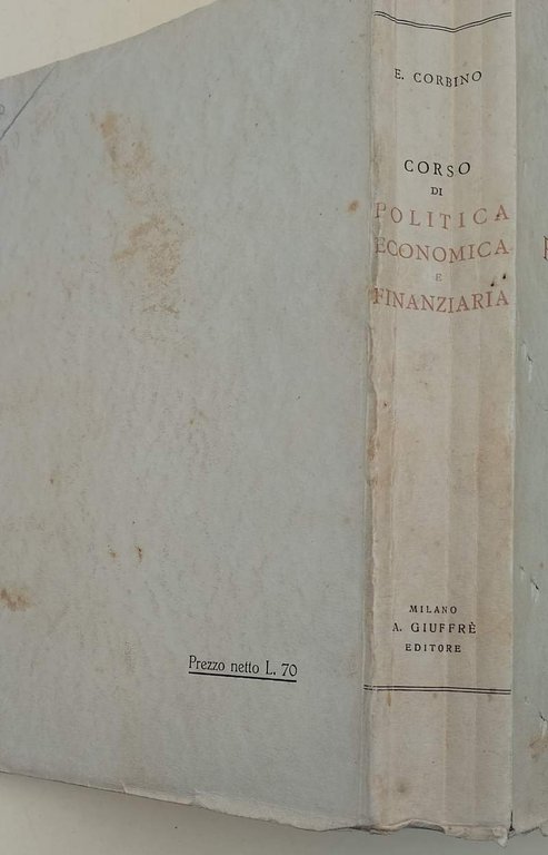 CORSO DI POLITICA ECONOMICA E FINANZIARIA( 1942)