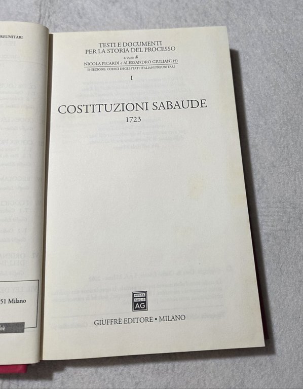Costituzioni sabaude 1723 | Immagine Gallery 2